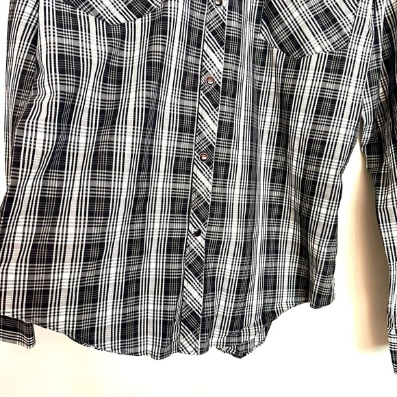 Zara Man Plaid Men’s Button Down Shirt Black White Size Medium - Picture 5 of 12